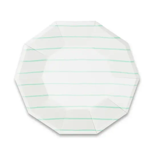 Frenchie stripe Large plates mint