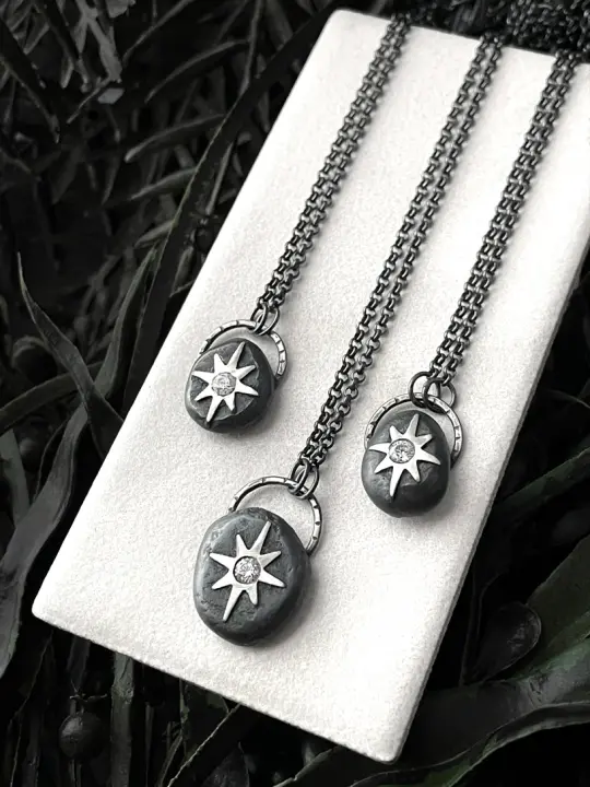 Silver Stone Star Pendants