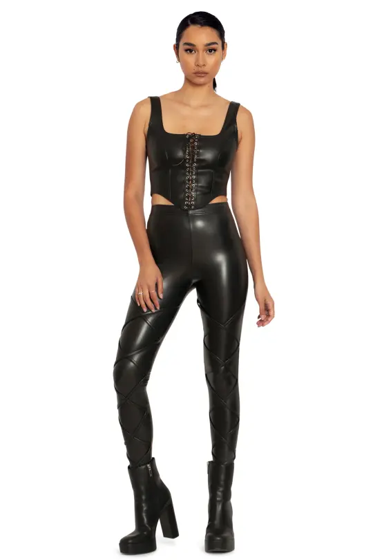 Bootlace Wrap High Waisted Leggings