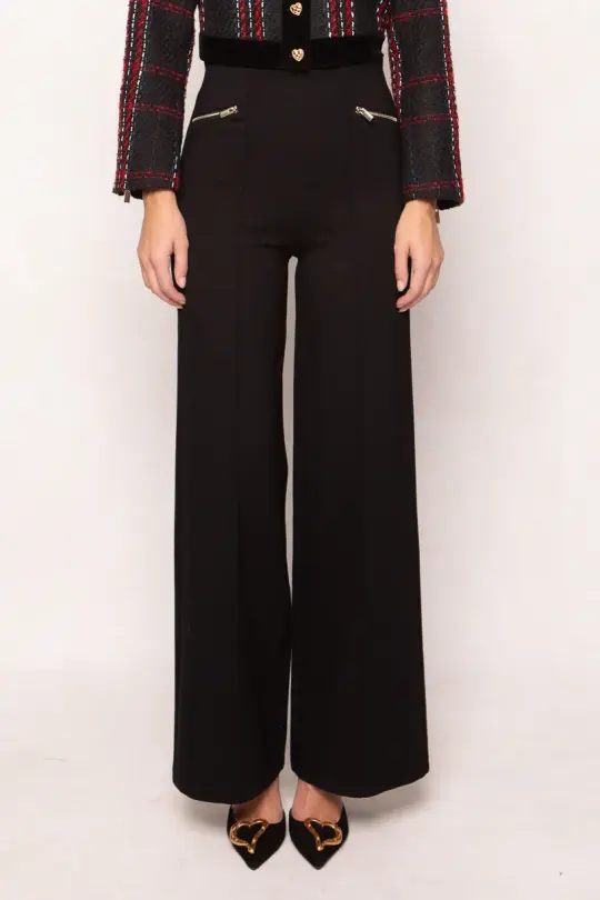 Alyssa Pop Ponte Pants in Black