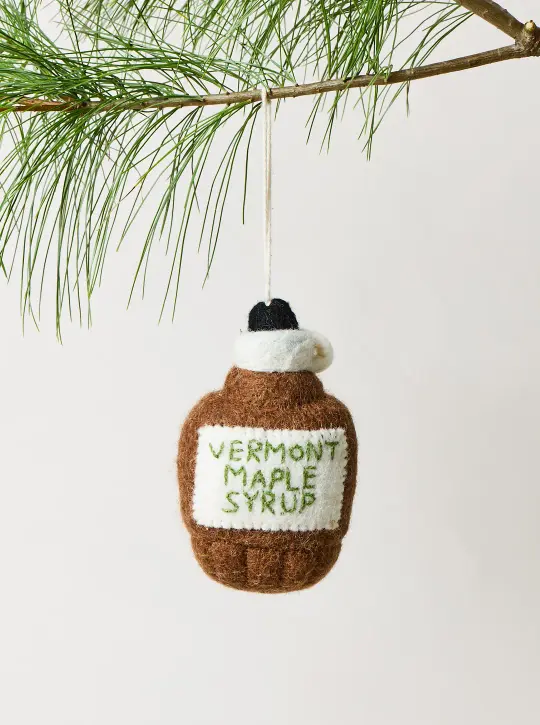 Felt Vermont Maple Syrup Ornament