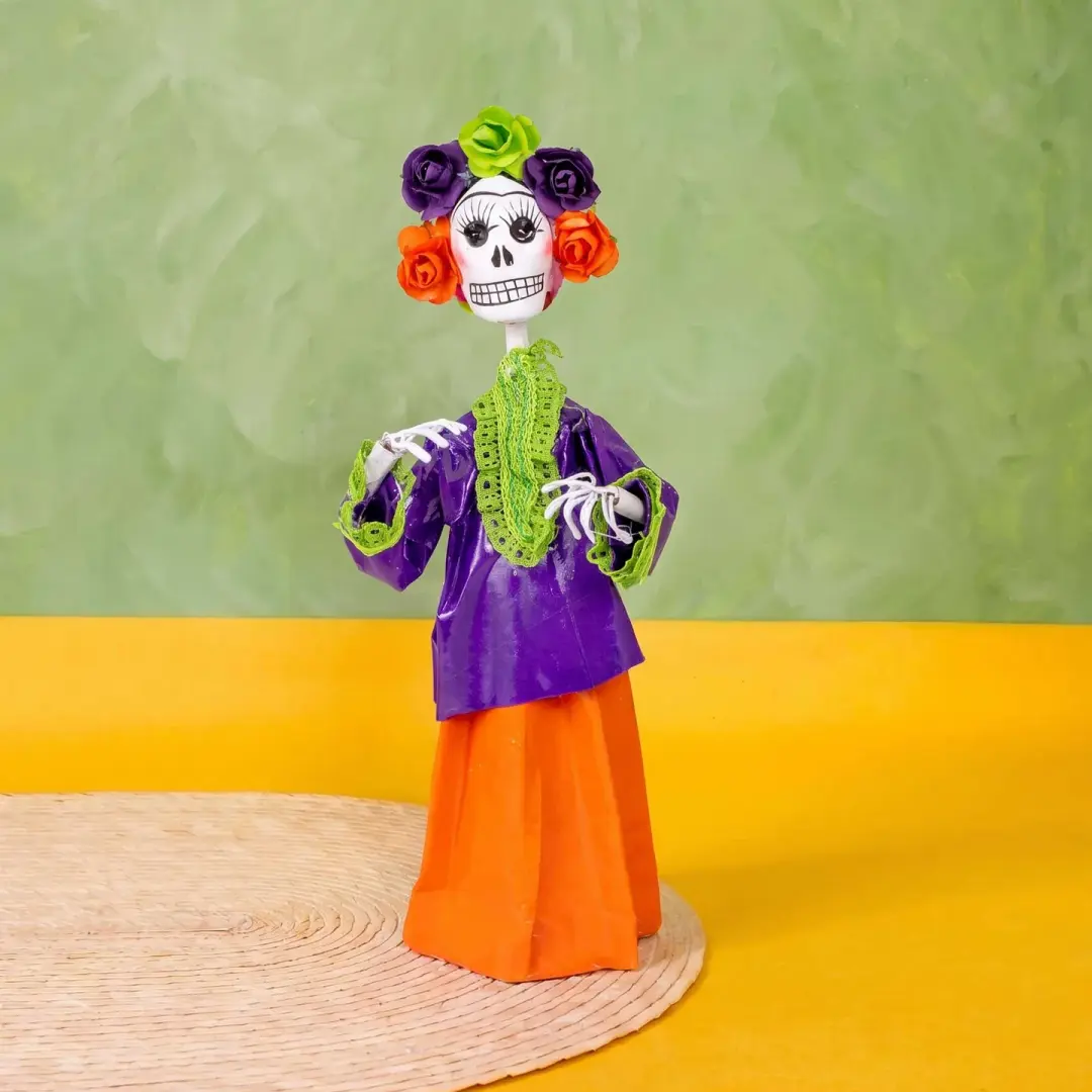 Papier-Mâché Frida Catrina Sculpture