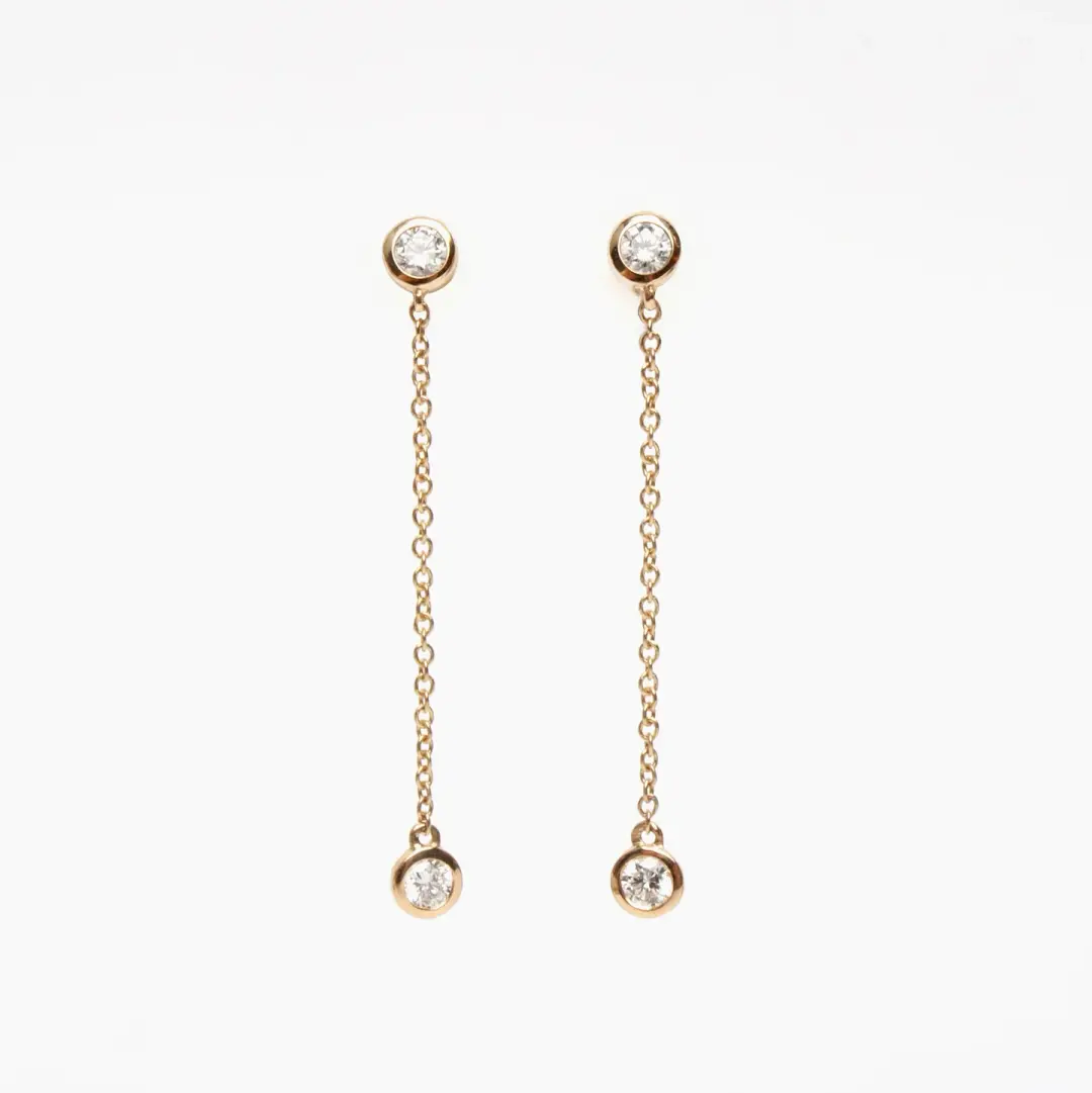 Diamond Chain Stud Earrings