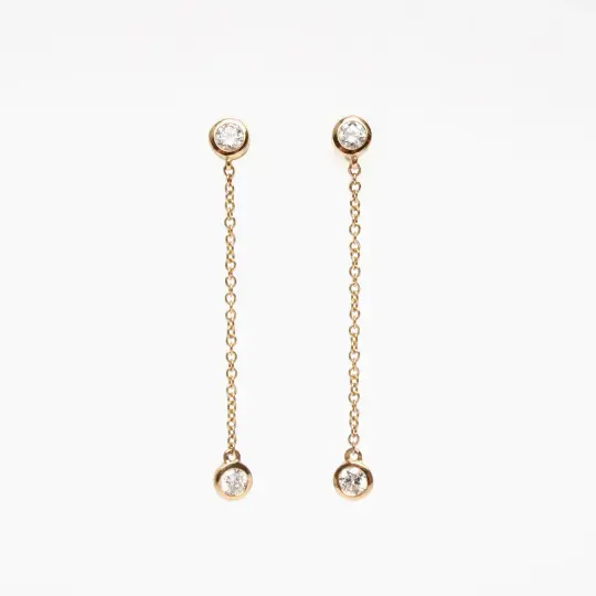 Diamond Chain Stud Earrings