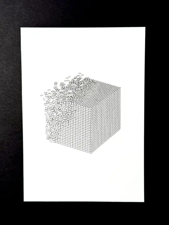 Cube Study 02 — 5x7" pen plot