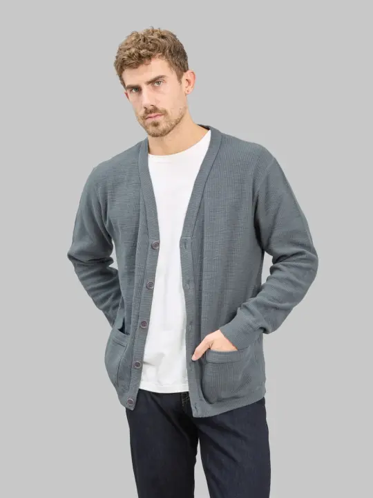 UES Single Rib Cardigan Grey