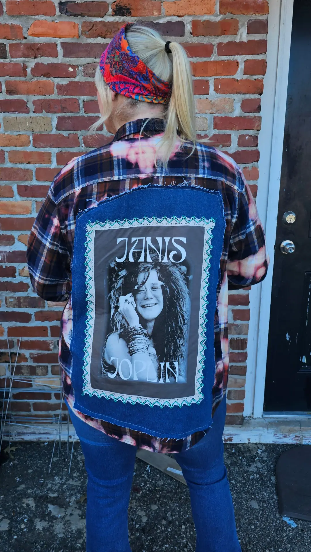 Janis Joplin Bleached Flannel size XL #1506