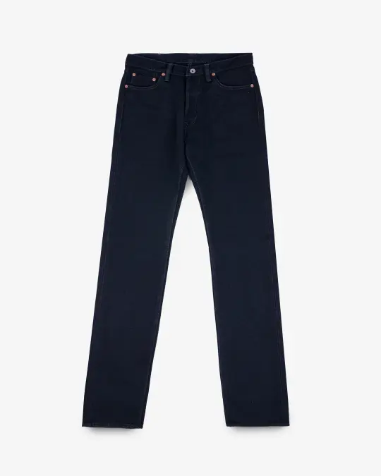 21oz Selvedge Denim Straight Cut Jeans - Indigo Overdyed Black