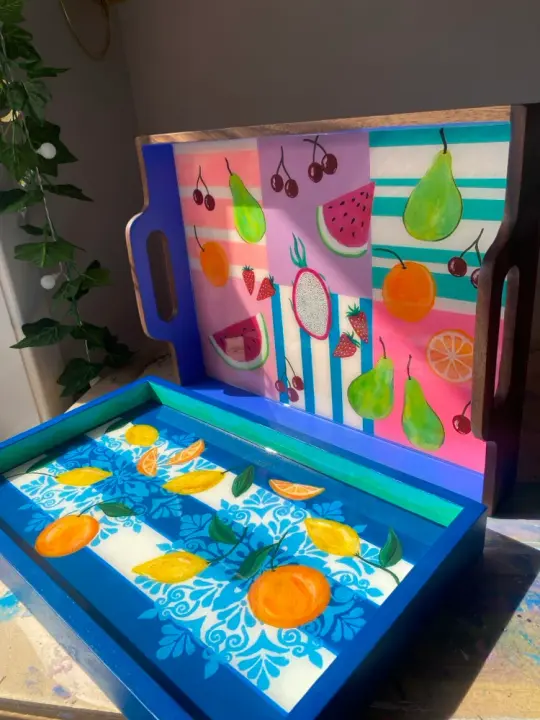 Hand Painted Resin Tray