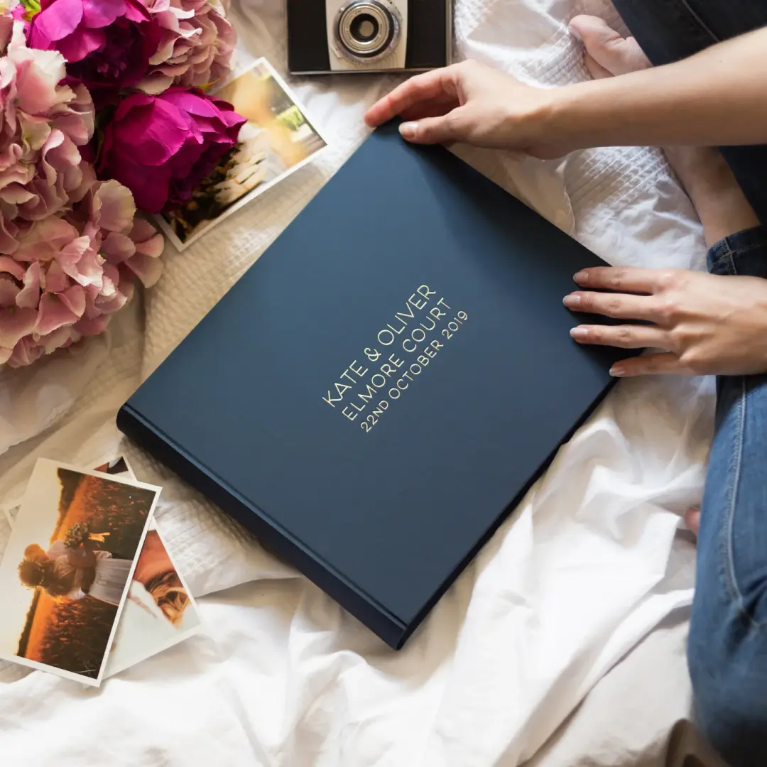 Large Landscape Wedding Guest Book in Opulent Colours
