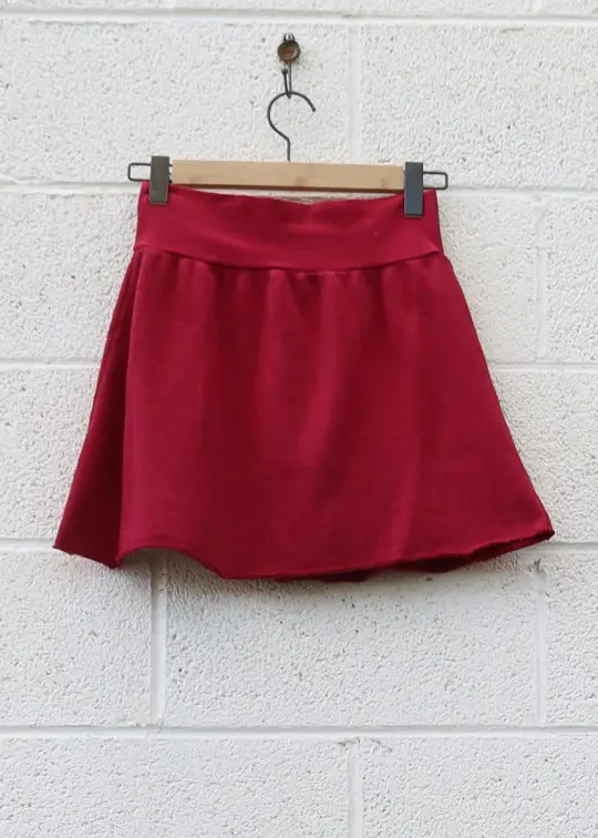 SALE - Wanderer Short Skirt / M / Organic Cotton French Terry / Red (28)