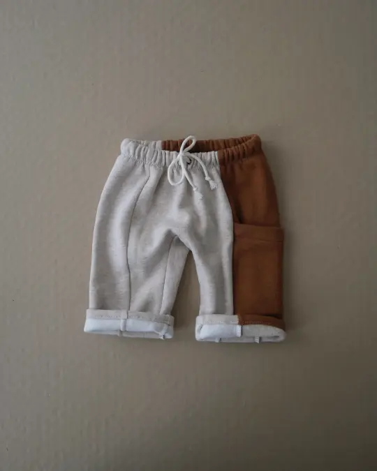 PANTALON SWEAT caramel & beige / SWEAT PANTS caramel & beige