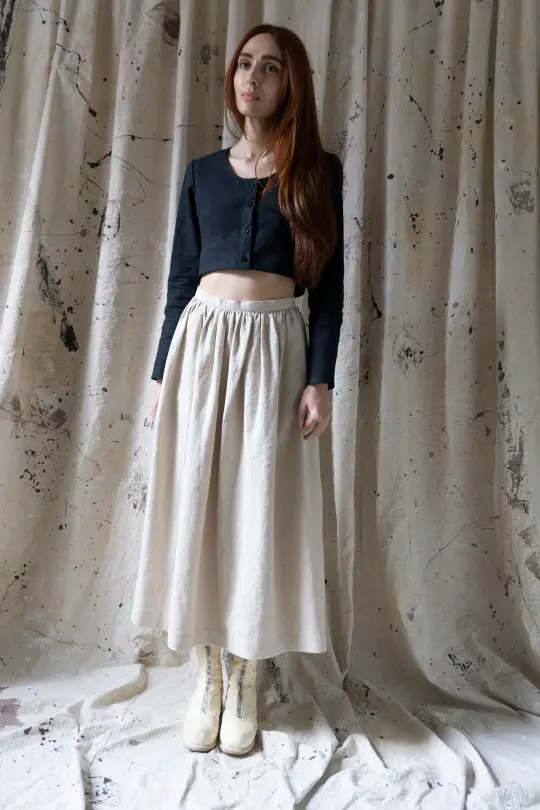 Marla Linen Skirt - Chalk