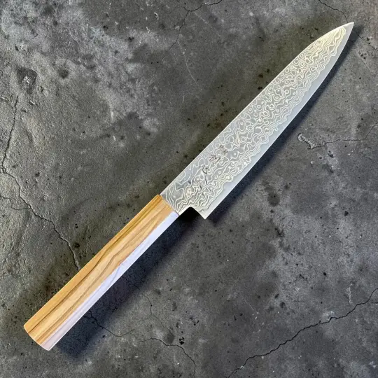 Hatsukokoro Ryuhyo SG2 Damascus Petty 150mm with Olive Wood Handle