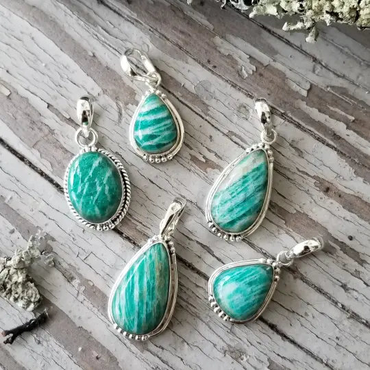 Sweet Simplicity - Amazonite Pendant in Sterling