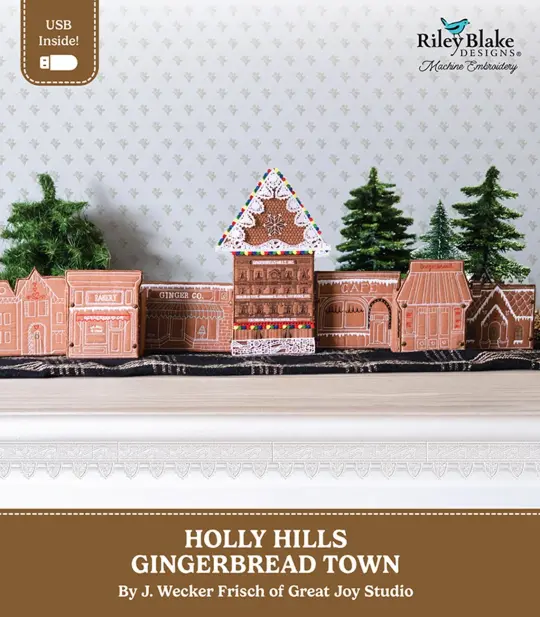 Holly Hills Gingerbread Town by Janet Wecker Frisch - Machine Embroidery