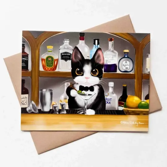 Bartender Kitty Card, Wholesale 6 Pack