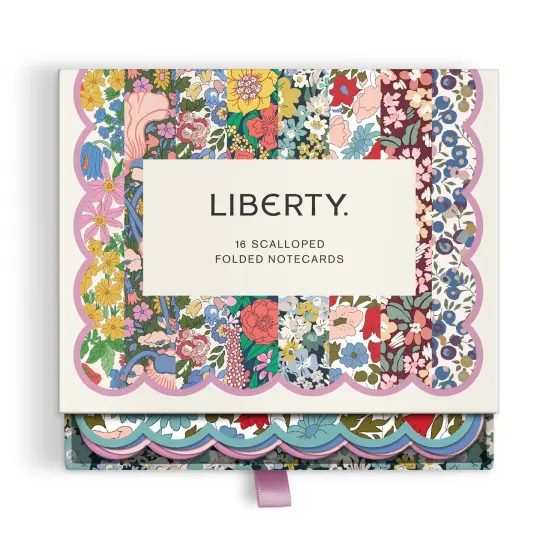 Liberty Premium Notecard Set - 18 Scalloped Folded Notecards