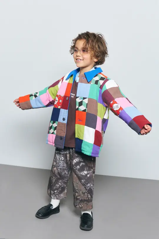 Kid's Linen Scrap Quilt Jacket