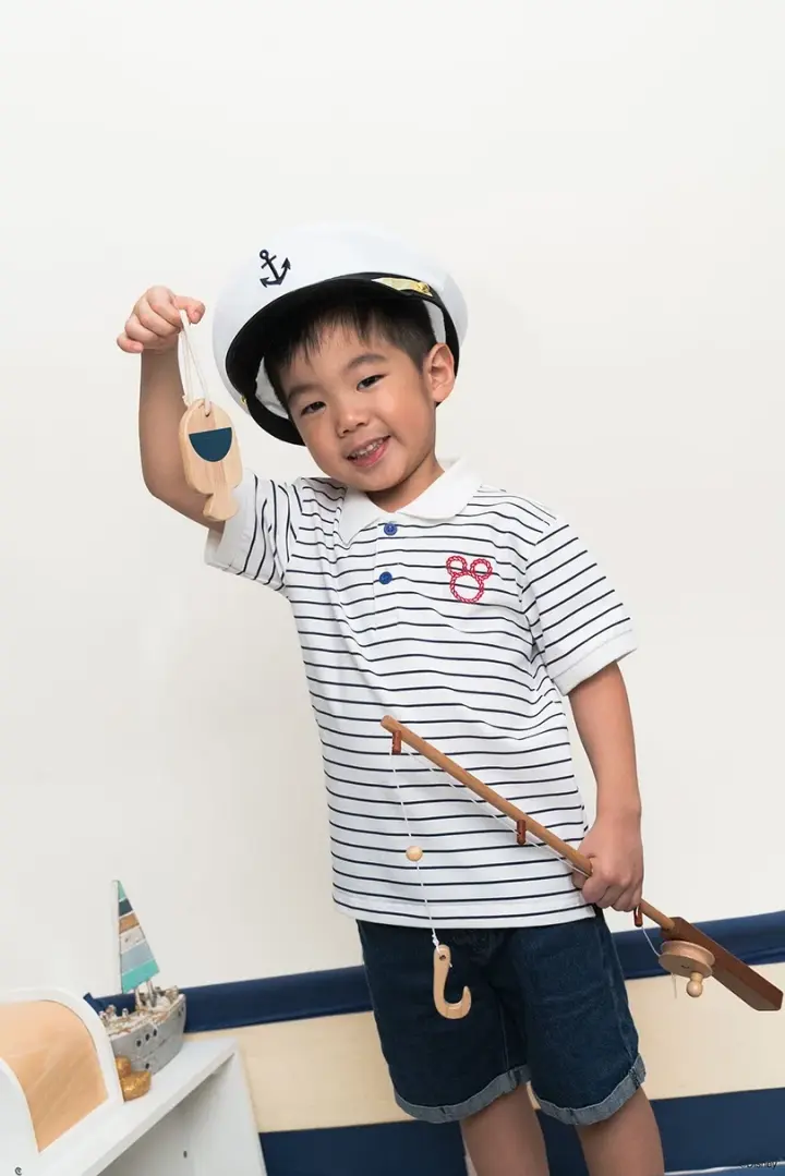 Polo Tee - Sailor Mickey Stripes