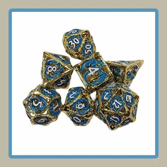 blue dragon hollow metal dice