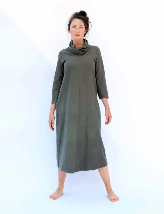 Half Cowl Ojai Below Knee Dress