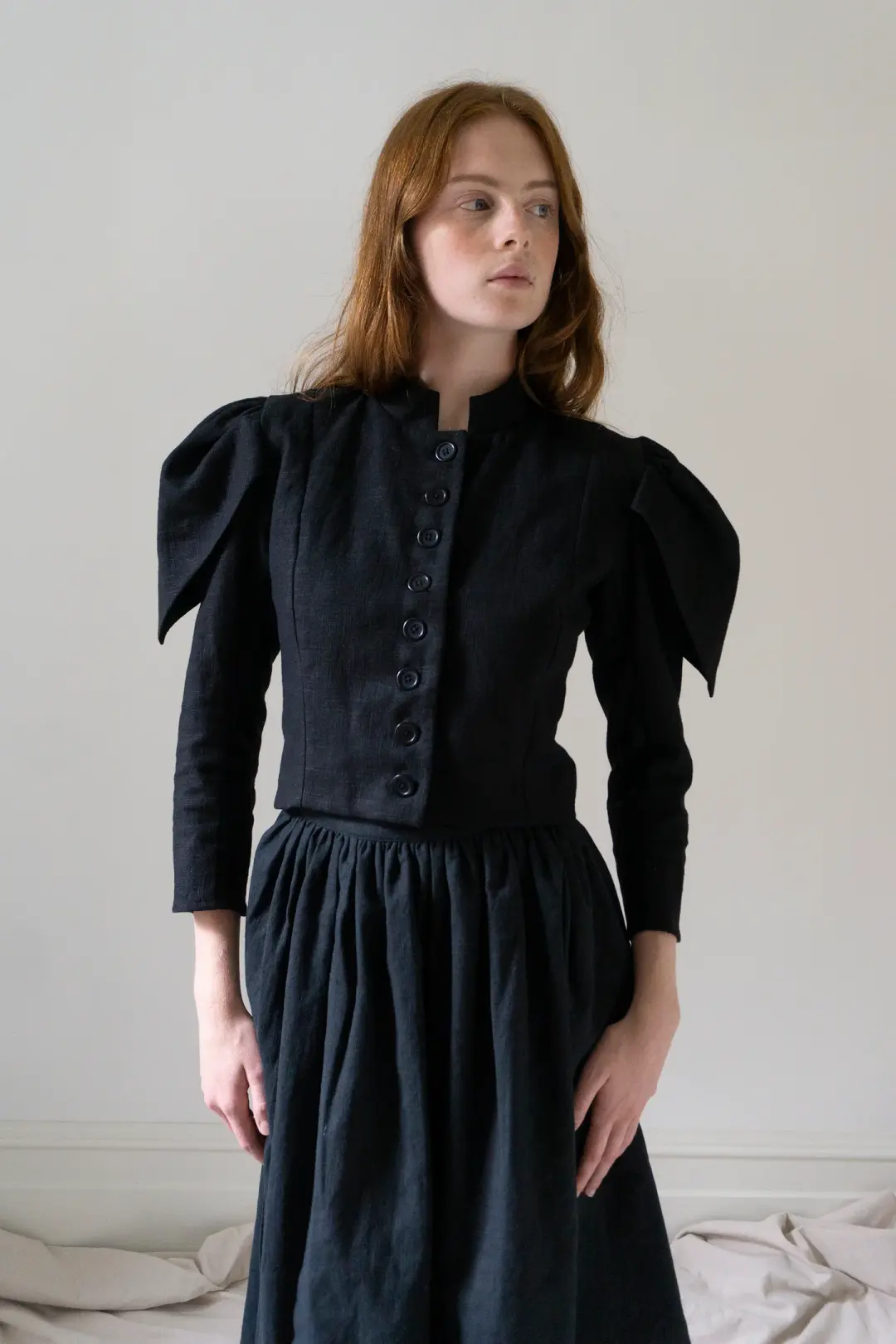 Devon Linen Jacket - Black