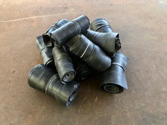 Wide Rolled, Banded Inner Tubes for Art