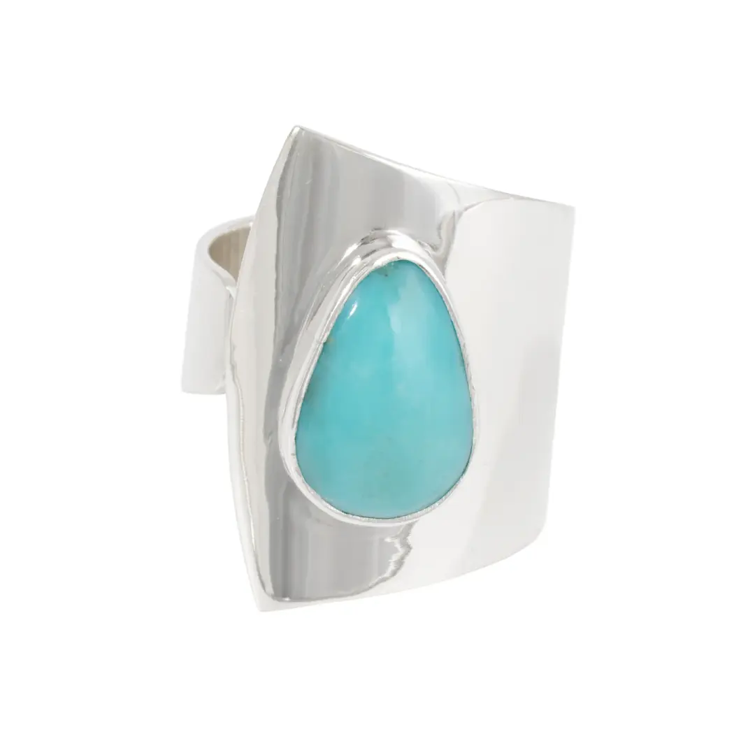 Sterling Silver Tear Drop Turquoise Ring