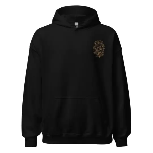 Snake and rose embroidered hoodie
