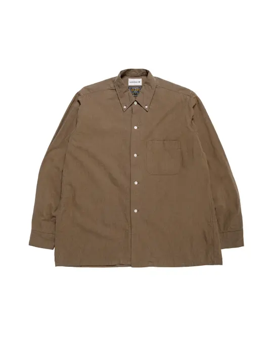 Beams Plus Lost & Found Open B.D. Linen Cotton Olive