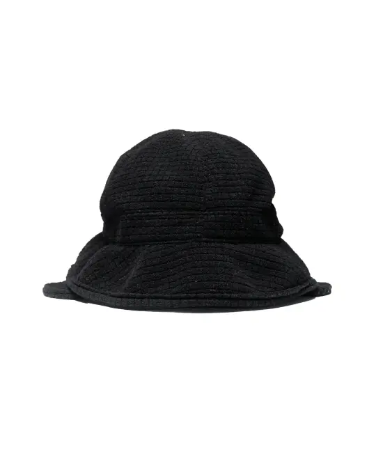 Found Feather Winter Safari Hat Quilted Polar Fleece Black