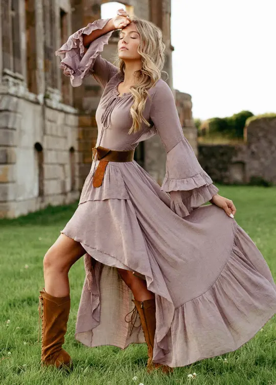 Devina Dress in Lavender Fog