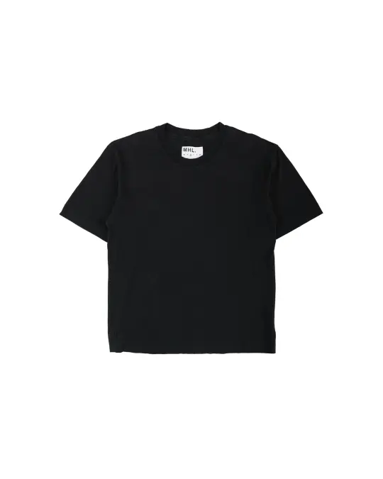 MHL Simple T-Shirt Organic Cotton Linen Jersey Black