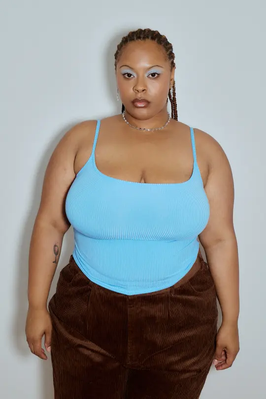 Tencel Rib Cami Baby Blue
