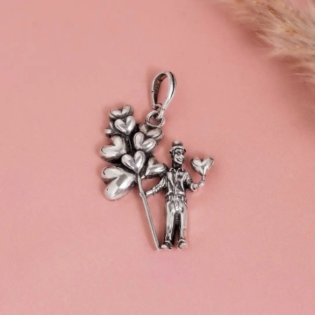 Sterling Silver Globero Heart Balloon Seller Pendant