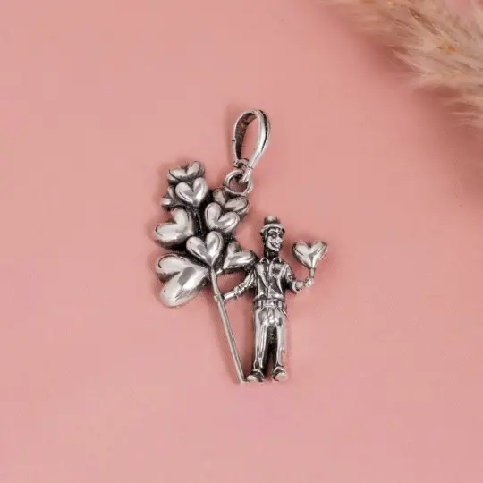 Sterling Silver Globero Heart Balloon Seller Pendant