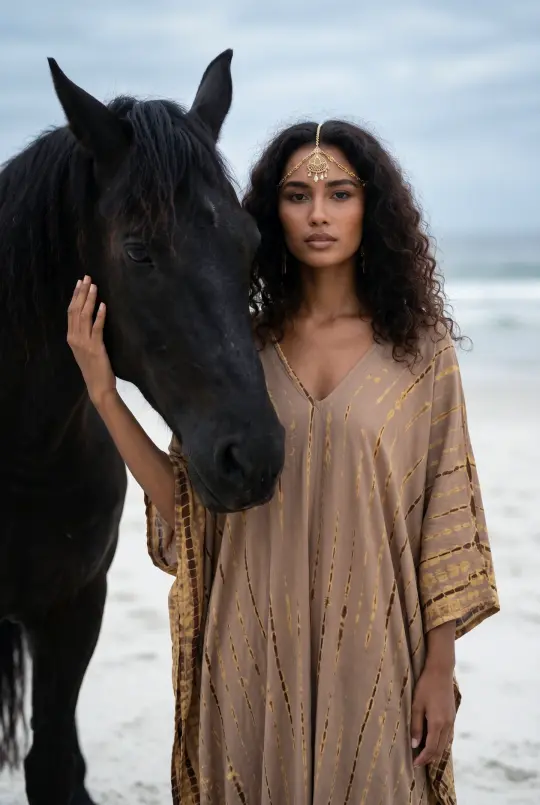 Maxi Kaftan Dress Tie Dye Lioness