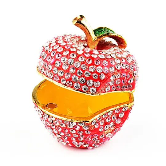 Bitten Red Apple Trinket Box