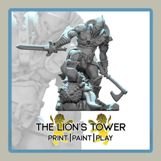 render of 32mm miniature kalfrag smiter of dragons