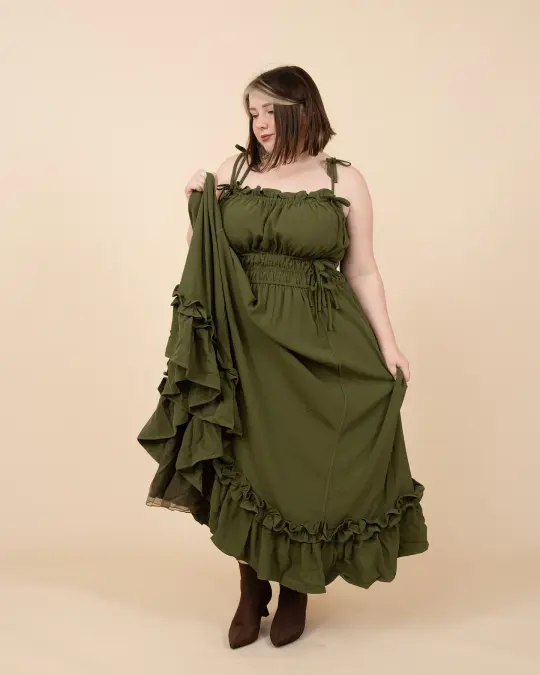 Fleur Dress in Olive Grove