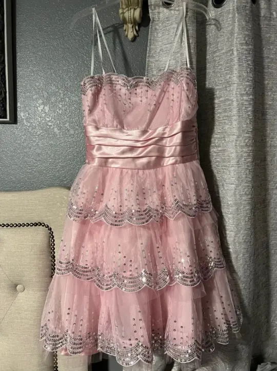 Lovely Pink Homecoming Dress ,A-Line Spaghetti Straps Corset Short Prom Dress RS910