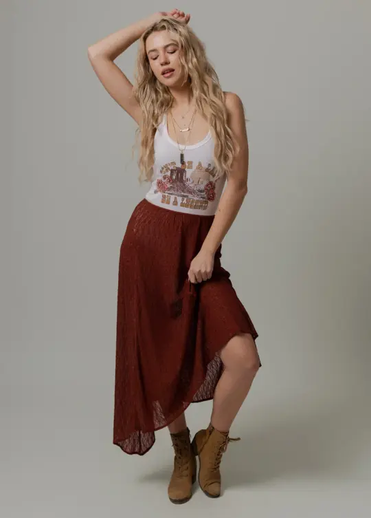 Apple Maxi Skirt in Rust
