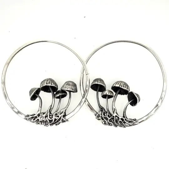 mushroom hoop earweights