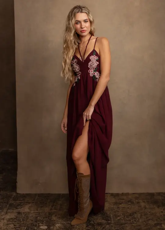 Mari Dress in Plum