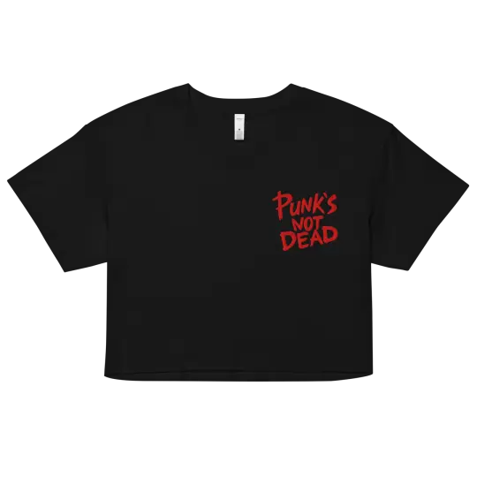 Punk's Not Dead Embroidered Crop Top