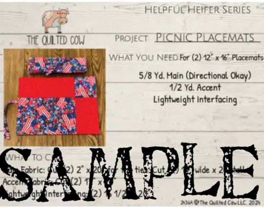 Helpful Heifer Picnic Placemats