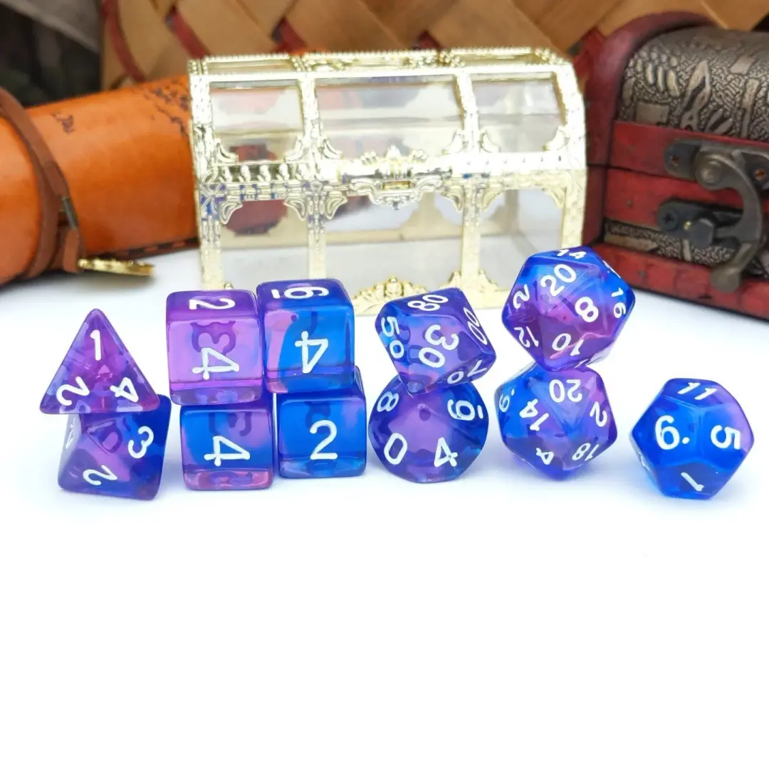 Purple Phoenix Dice Set – 11-Piece Rebirth Fire DnD Dice