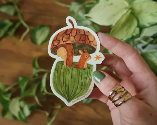 Acorn Squirrel Sticker