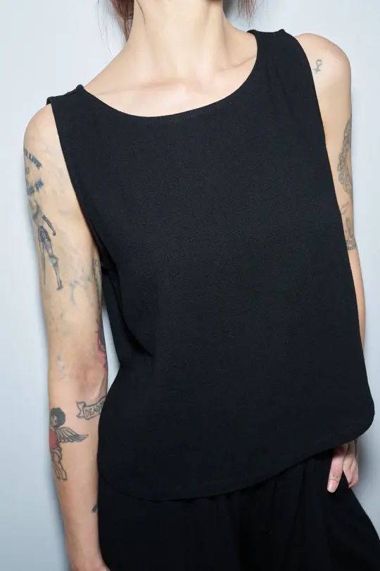 Shift Tank Soft Linen Black